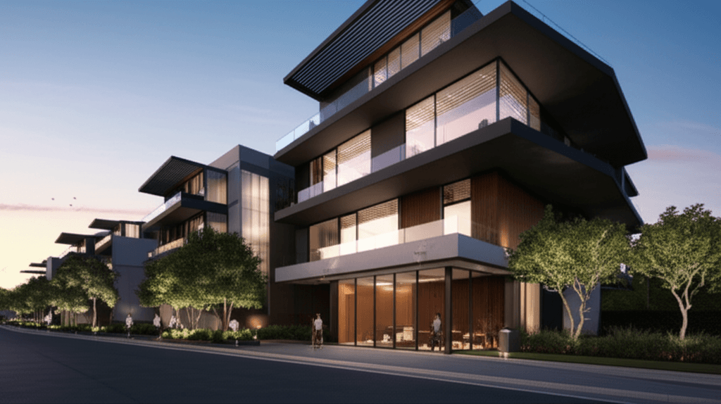 Modern residential development render