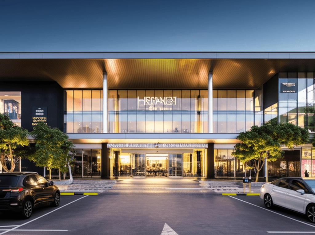 Premium shopping mall exterior